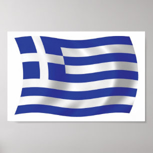 Griechenland Flagge Poster Druck