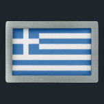 Griechenland-Flagge Rechteckige Gürtelschnalle<br><div class="desc">Patriotische Flagge Griechenlands.</div>
