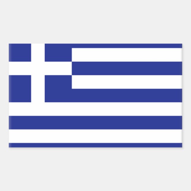 Griechenland-Flagge Rechteckiger Aufkleber (Vorderseite)