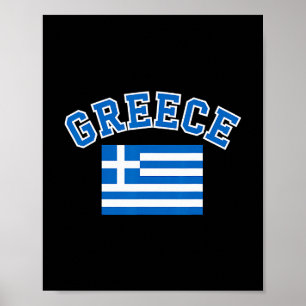 Griechenland Flagge Reise Souvenir Griechisch Poster