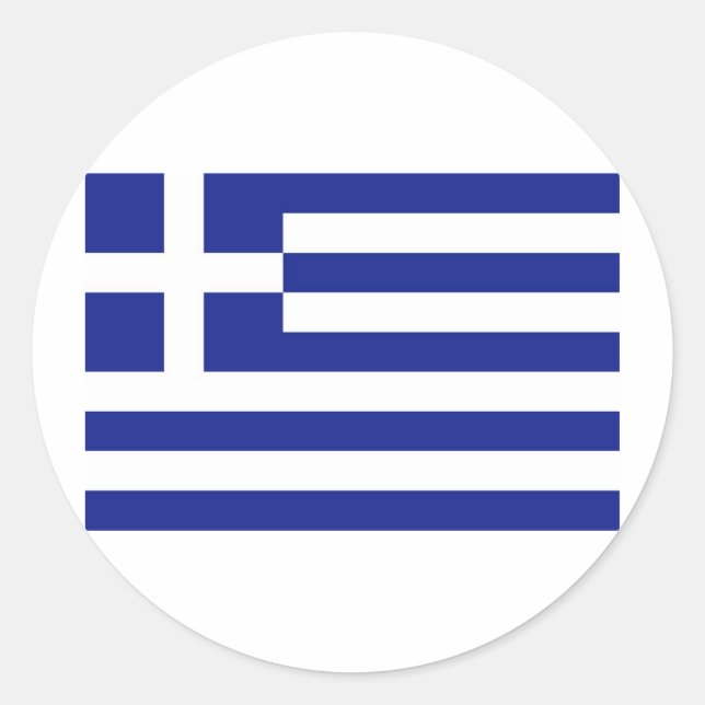 Griechenland-Flagge Runder Aufkleber (Vorderseite)