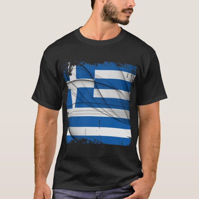 Griechenland-Flagge T-Shirt (Vorderseite)