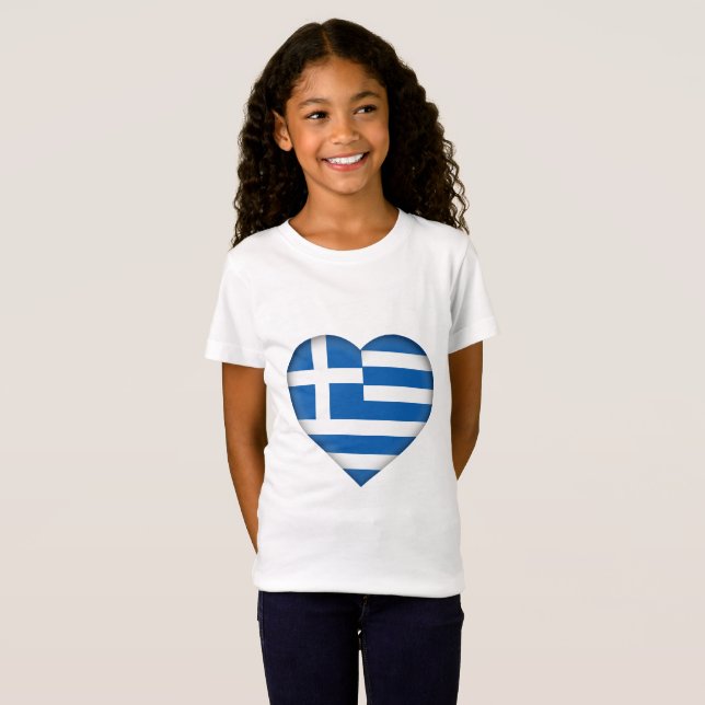 Griechenland-Flagge T-Shirt (Vorne ganz)