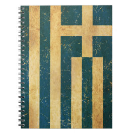 Griechenland-Flagge Vintag Grunge-Notebook Notizblock