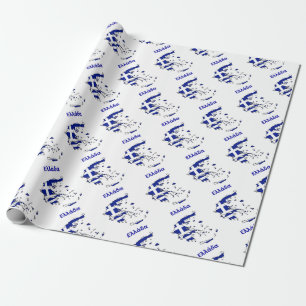 GRIECHENLAND-FLAGGEN-KARTE GESCHENKPAPIER