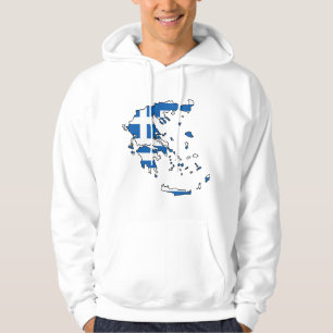 Griechenland-Flaggen-Karte GR Hoodie