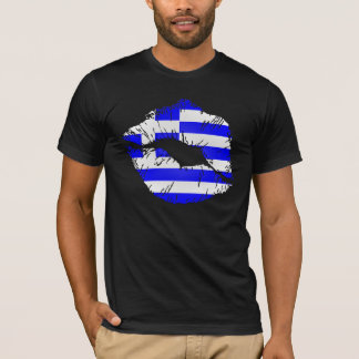 Griechenland-Flaggen-Lippen T-Shirt