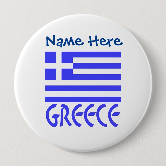 Griechenland Flaggenblau - Personalisierung Button (Vorderseite)