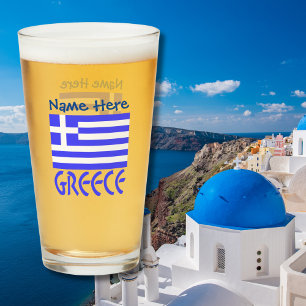 Griechenland Flaggenblau - Personalisierung Glas