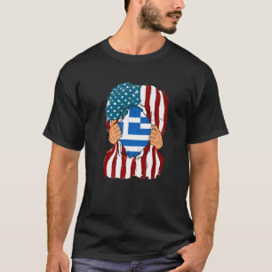 Griechenland Flaggenblut in mir Zuhause Pride Grie T-Shirt
