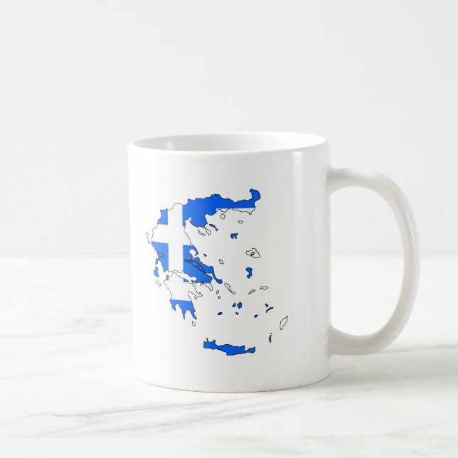 Griechenland-Flaggenkarte Tasse (Rechts)