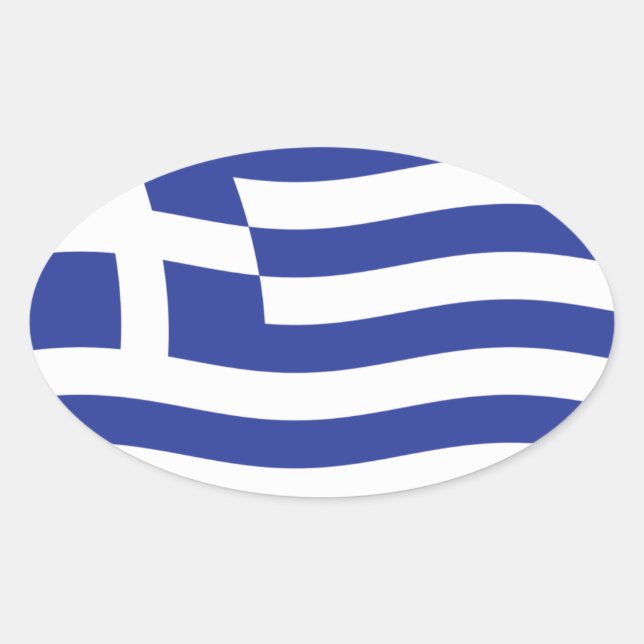Griechenland-Flaggenkennzeichnung Ovaler Aufkleber (Vorderseite)