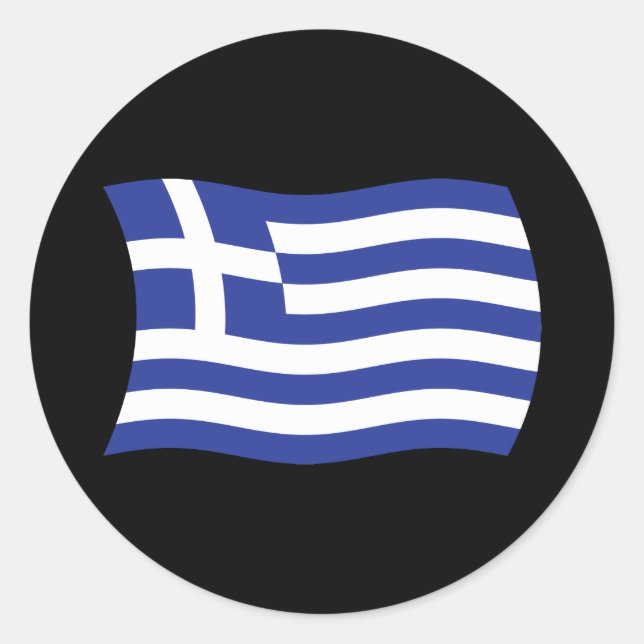 Griechenland-Flaggenkennzeichnung Runder Aufkleber (Vorderseite)