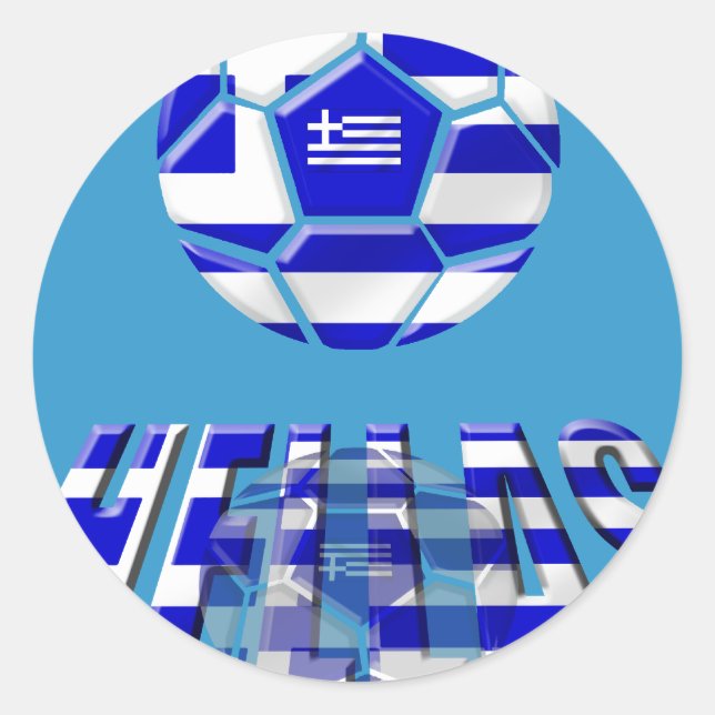 Griechenland Fußball-Hellas-Logo Fußball-Geschenke Runder Aufkleber (Vorderseite)