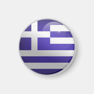 Griechenland Glänzender Kreis Flagge Magnet