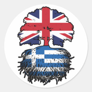 Griechenland Griechenland Großbritannien Vereinigt Runder Aufkleber