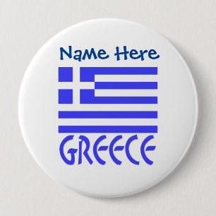 Griechenland Griechische Flagge Blau Personalisier Button