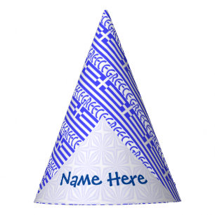 Griechenland Griechische Flagge Blau Personalisier Partyhütchen
