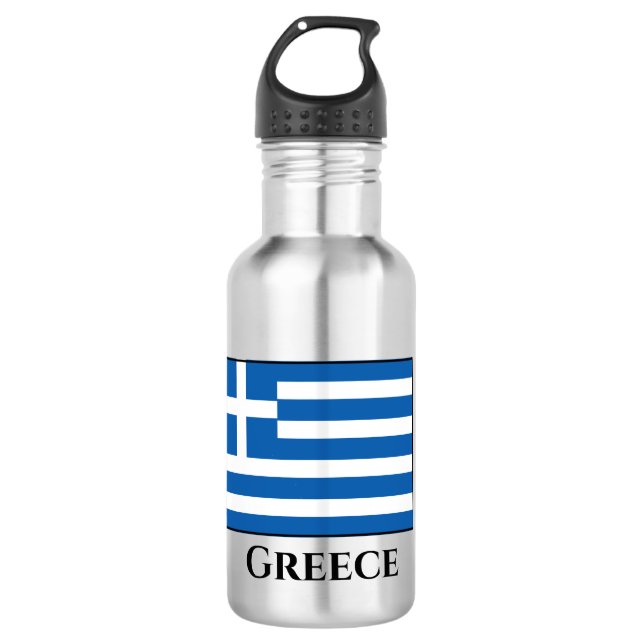 Griechenland (griechische Flagge) Edelstahlflasche (Vorderseite)