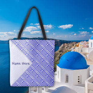 Griechenland Griechische Flagge Gekachelt Blau Per