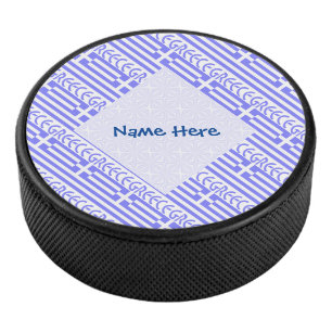 Griechenland Griechische Flagge gekachelt Blau Per Eishockey Puck