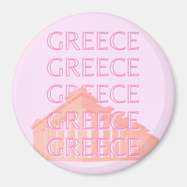 Griechenland, griechische Kunst, Pastel Travel Art Magnet (Vorne)