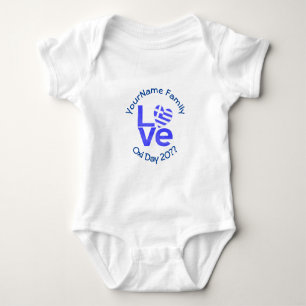 Griechenland Herz Flagge Blau LOVE Personalisiert  Baby Strampler