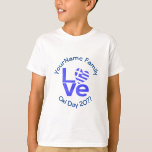 Griechenland Herz Flagge Blau LOVE Personalisiert  T-Shirt