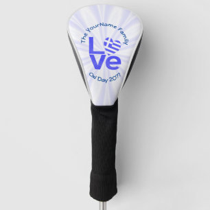 Griechenland Herz Flagge Blau PERSONALISIERT Golf Headcover