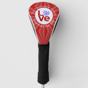 Griechenland Herz Flagge Rot LIEBE Personalisiert Golf Headcover
