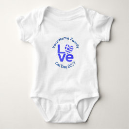 Griechenland Herzenflagge Blaue LIEBE Personalisie Baby Strampler