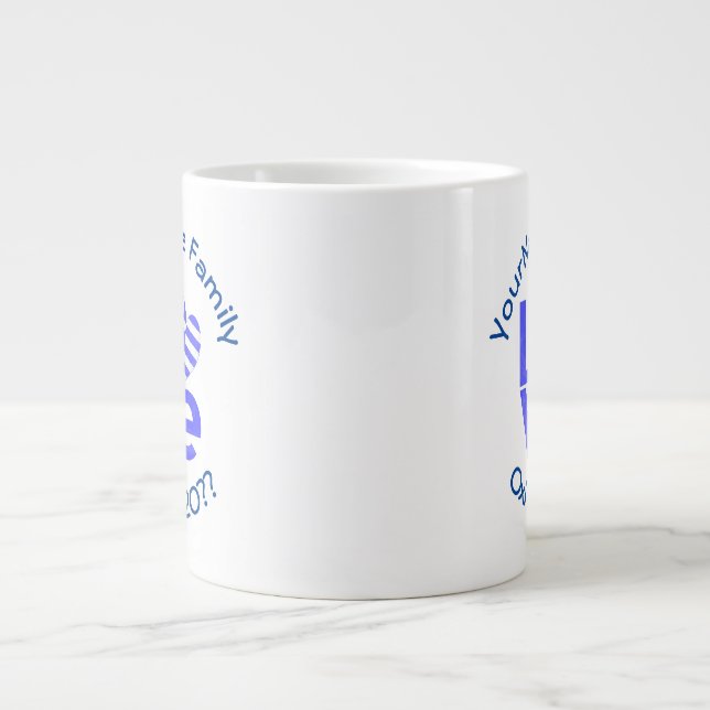 Griechenland Herzenflagge Blaue LIEBE Personalisie Jumbo-Tasse (Vorderseite)