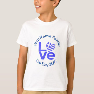 Griechenland Herzenflagge Blaue LIEBE Personalisie T-Shirt
