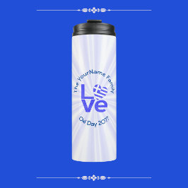 Griechenland Herzenflagge Blaue LIEBE Personalisie Thermosbecher