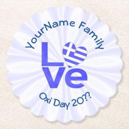 Griechenland Herzenflagge Blaue LIEBE Personalisie Untersetzer