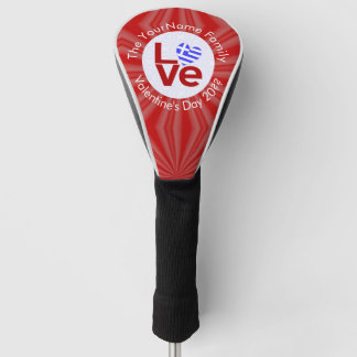 Griechenland Herzenflagge Rote LIEBE Personalisier Golf Headcover