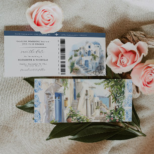 Griechenland-Hochzeit   Bordkarte Save-the-Date