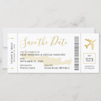 Griechenland Hochzeitskarten-Ticket Save the Date