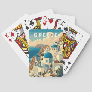 Griechenland Illustration Travel Art Vintag Spielkarten