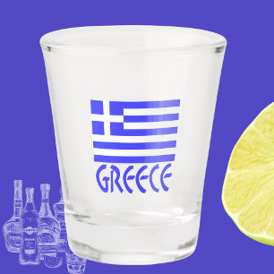 Griechenland in Blau Griechische Flagge Schnapsglas