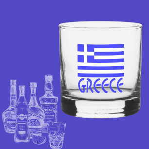 Griechenland in Blau Griechische Flagge Whiskyglas