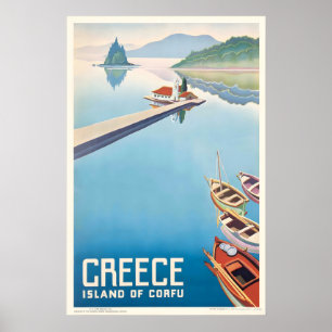 Griechenland Insel Korfu Vintage-Reiseposter Poster
