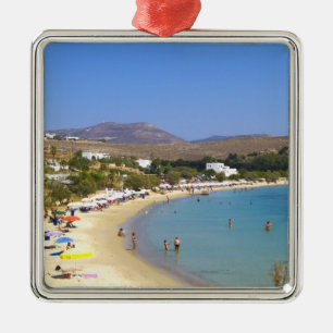Griechenland, Insel Paros, Krios Beach aus der Höh Ornament Aus Metall