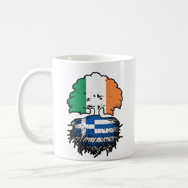 Griechenland - Irish Ireland Tree Roots Flag Kaffeetasse (Links)