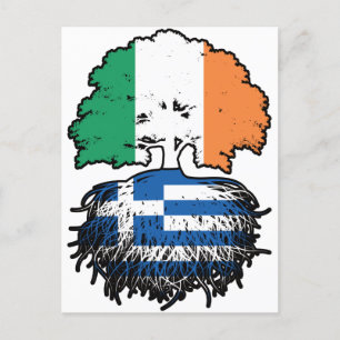 Griechenland - Irish Ireland Tree Roots Flag Postkarte