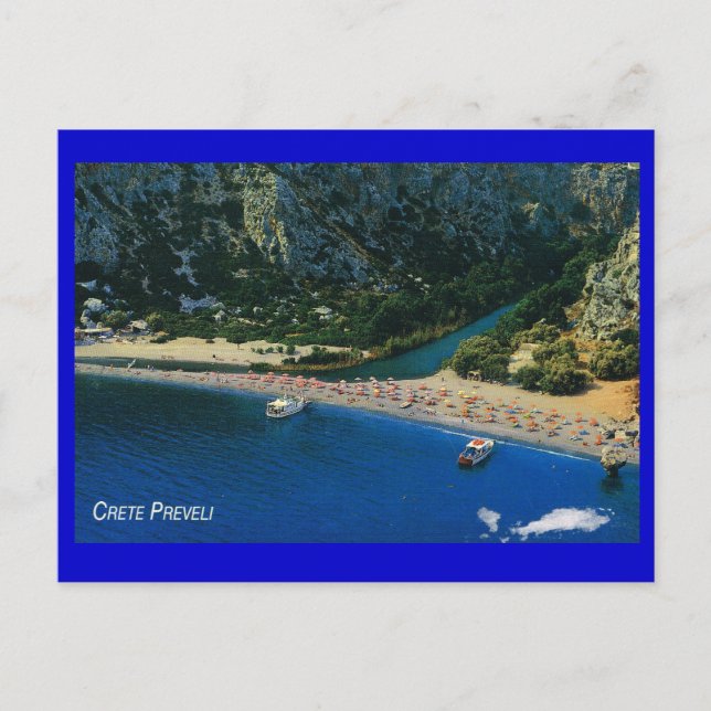 Griechenland, Kreta, Strand in Preveli, Mittelmeer Postkarte (Vorderseite)