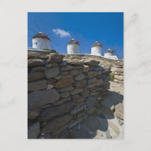 Griechenland, Kykladen-Inseln, Mykonos, Steinmauer Postkarte