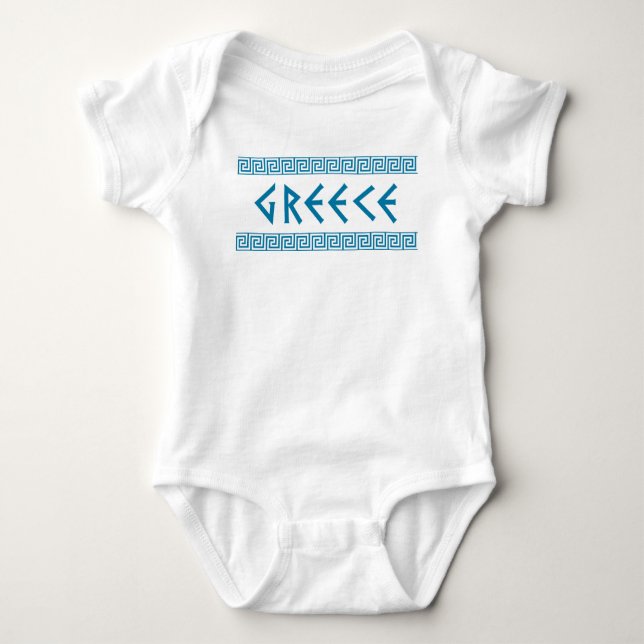 Griechenland-Landnationstextnamensymbol-Grieche Baby Strampler (Vorderseite)