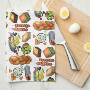 Griechenland mediterrane Lebensmittel Printmedien  Geschirrtuch