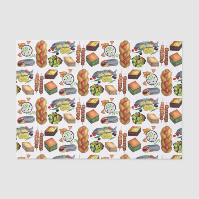 Griechenland mediterrane Lebensmittel Printmedien  Seidenpapier (Vorderseite)